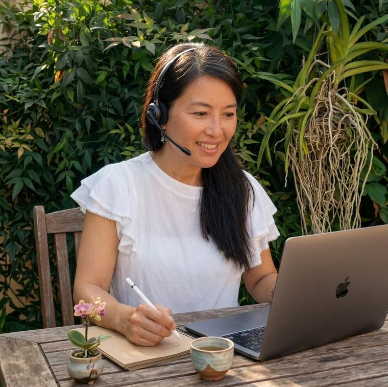 Yumi Matsubara em sessão, presença acolhedora